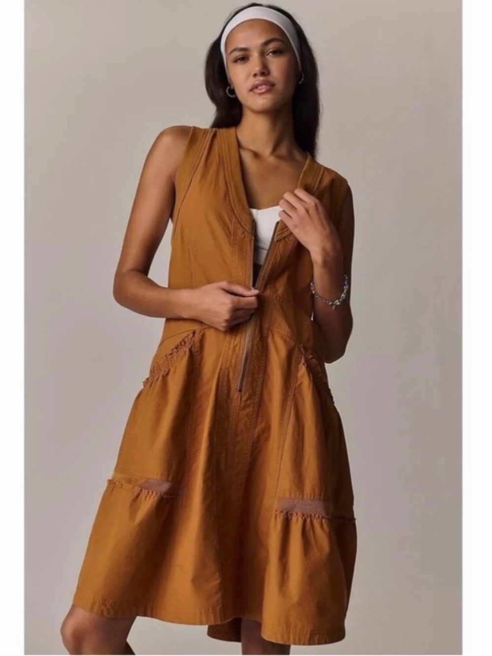 Daily Practice by Anthropologie Trek Utility  Dress Mesh Cotton, size Large